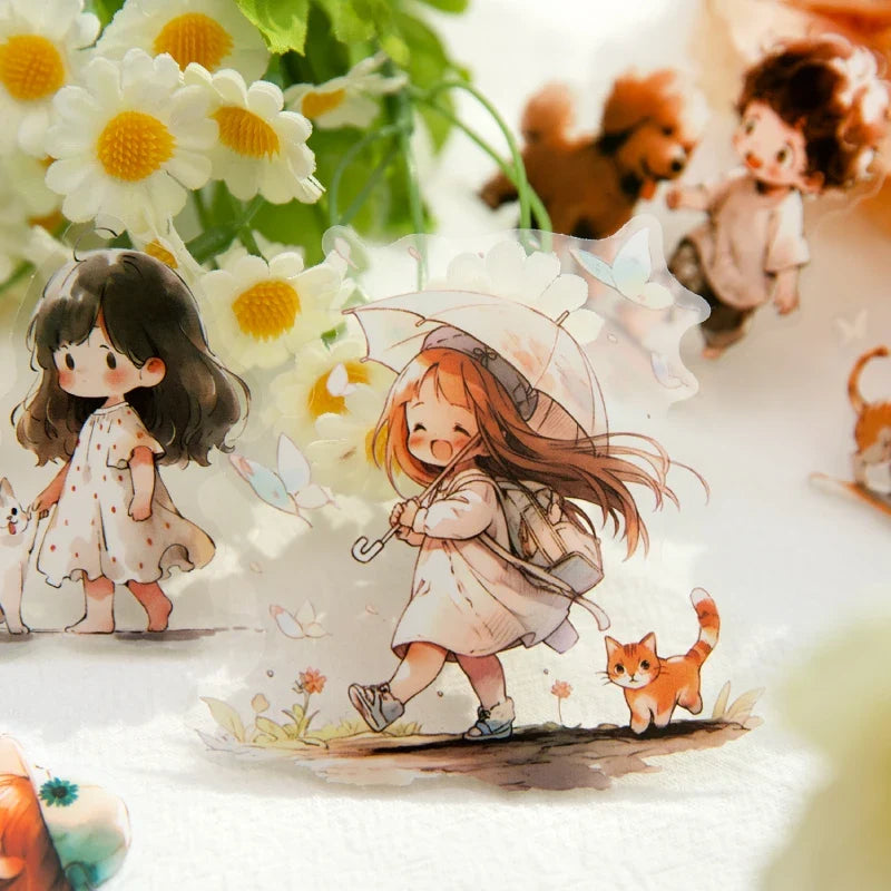 30pcs Cute Girl Stickers for DIY Planner Scrapbooking | Lovely Paradise Decal Pack