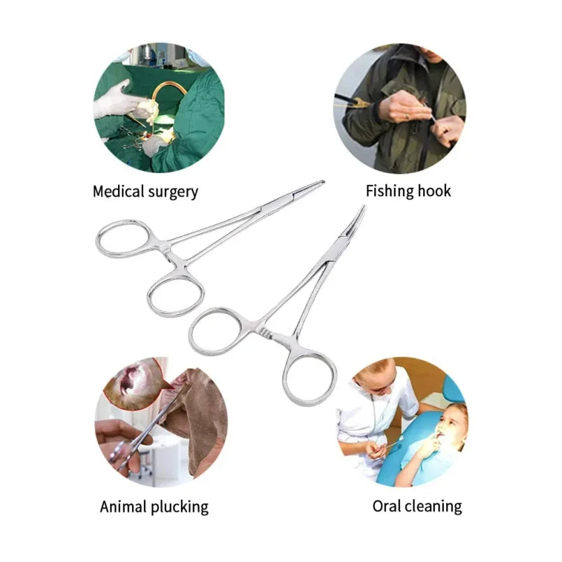1pc Stainless Steel Hemostatic Forceps | Locking Clamps for Surgery, Fishing, and Crafting
