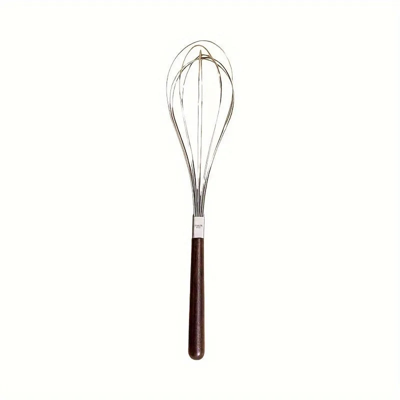 Stainless Steel Egg Beater | Manual Household Wooden Handle Mixer