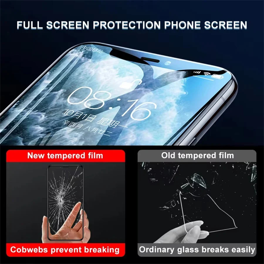 9H Tempered Glass For iPhone 17 Air 16 15 14 Plus 13 Mini 12 11 Pro Max Screen Protectors iPhone X XR XS Max 7 8 Protection Film