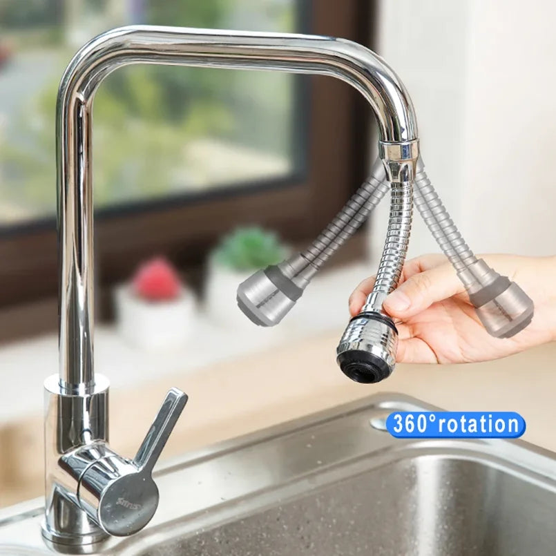 2 Modes 360 Rotatable Bubbler High Pressure Faucet Extender | Water Saving Kitchen Accessory