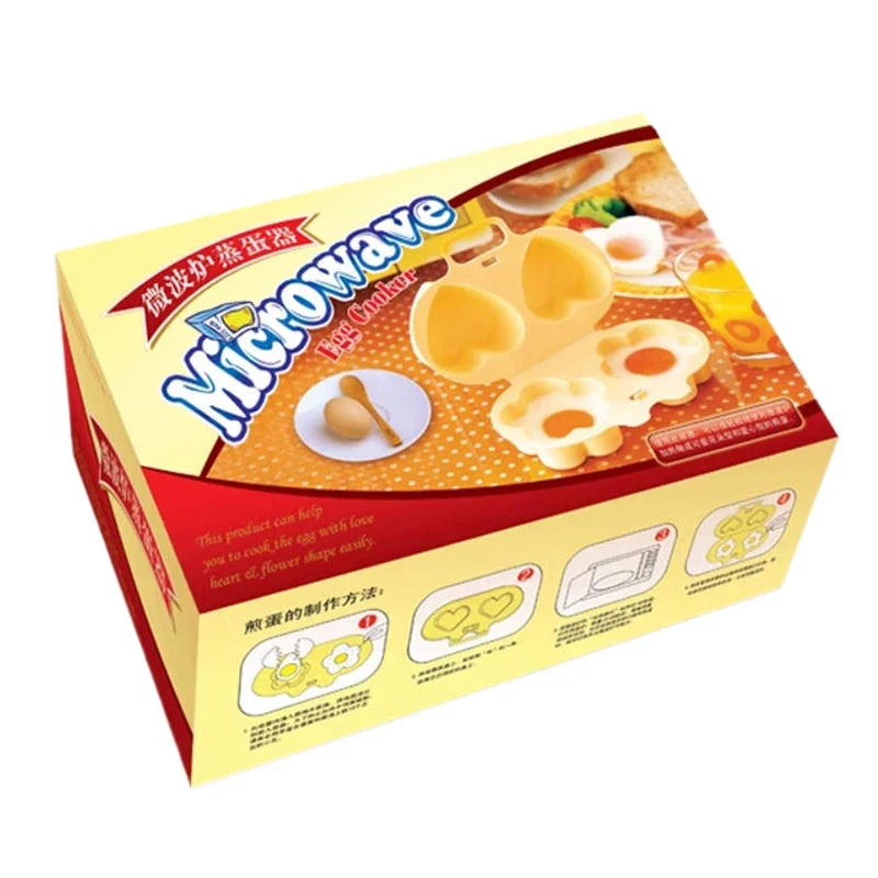 Microwave Egg Steamer Flower Heart Shape | Silicone Egg Cooker for Breakfast