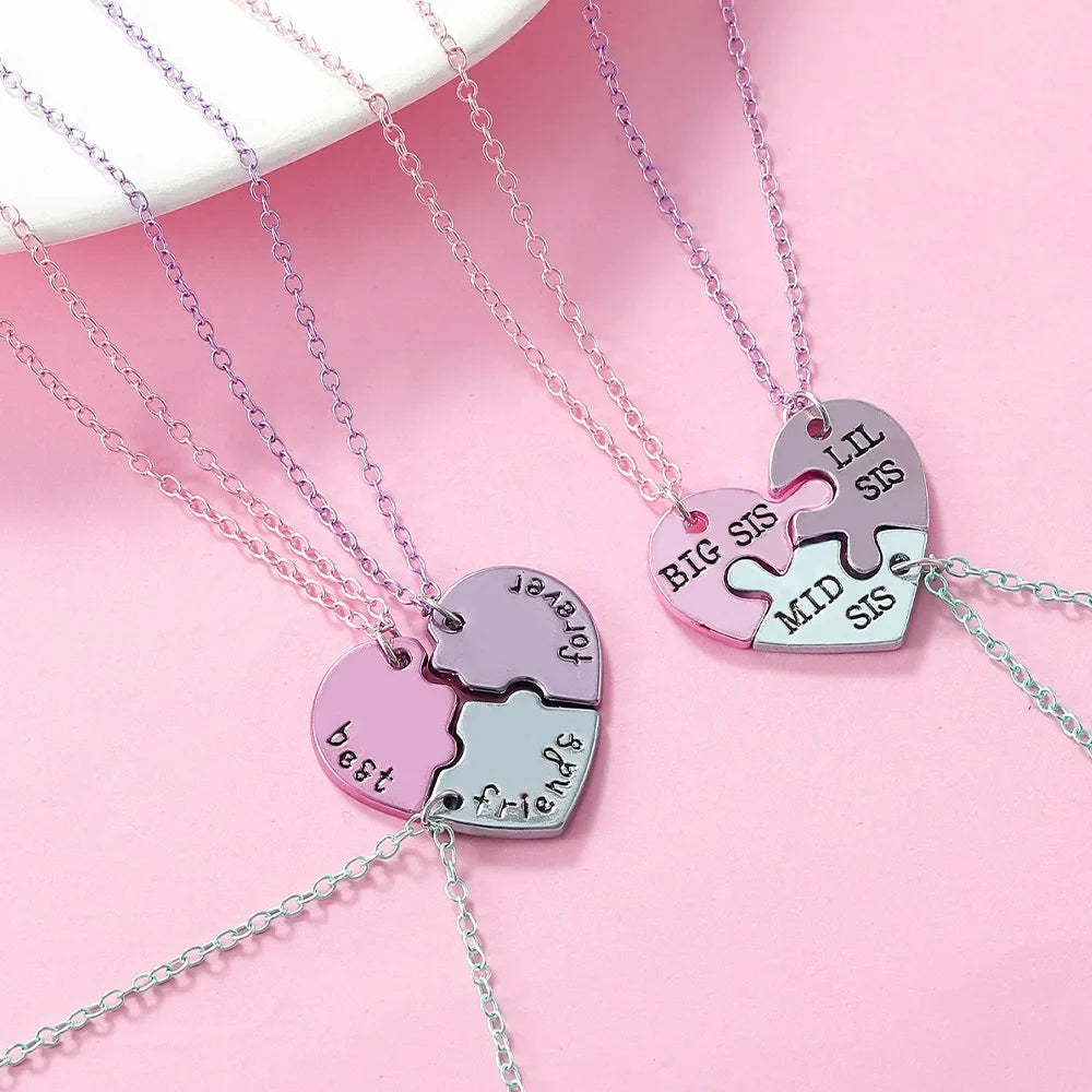 Heart-shaped Best Friend Necklace Set | BFF Friendship Jewelry for Girls