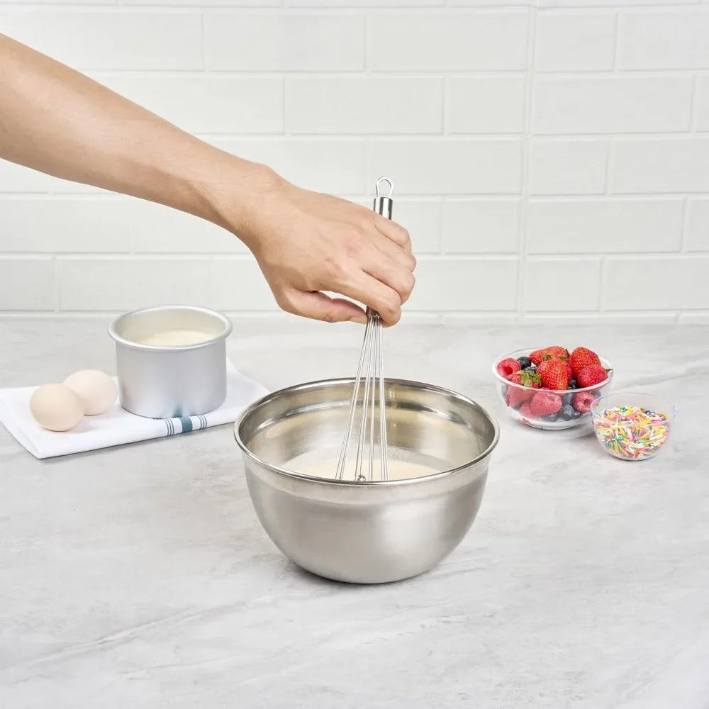 10/12 Inch Manual Egg Beater | Stainless Steel Ball Mixer for Cooking