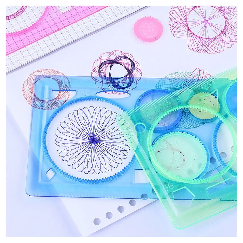 Geometry Spirograph Drawing Stencils Set | Creative Flower Ruler for Kids Art