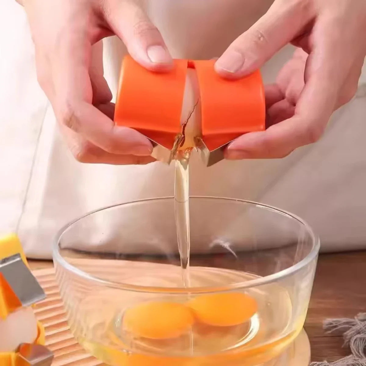 Egg Shell Opener Press | Portable Egg Separator Tool for Kitchen Baking