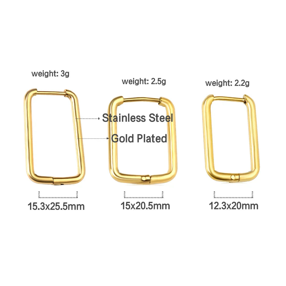 LUXUSTEEL U-Shaped and Geometric Hoop Earrings | Anti-Allergy Stainless Steel Earrings for Women and Men