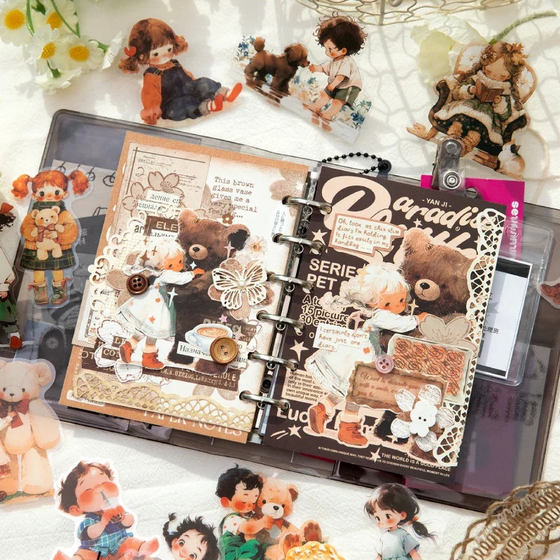 30pcs Cute Girl Stickers for DIY Planner Scrapbooking | Lovely Paradise Decal Pack