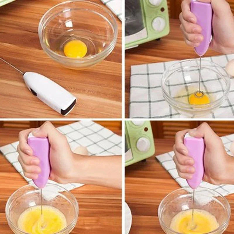 Mini Electric Egg Beater | Handheld Milk Frother and Coffee Whisk