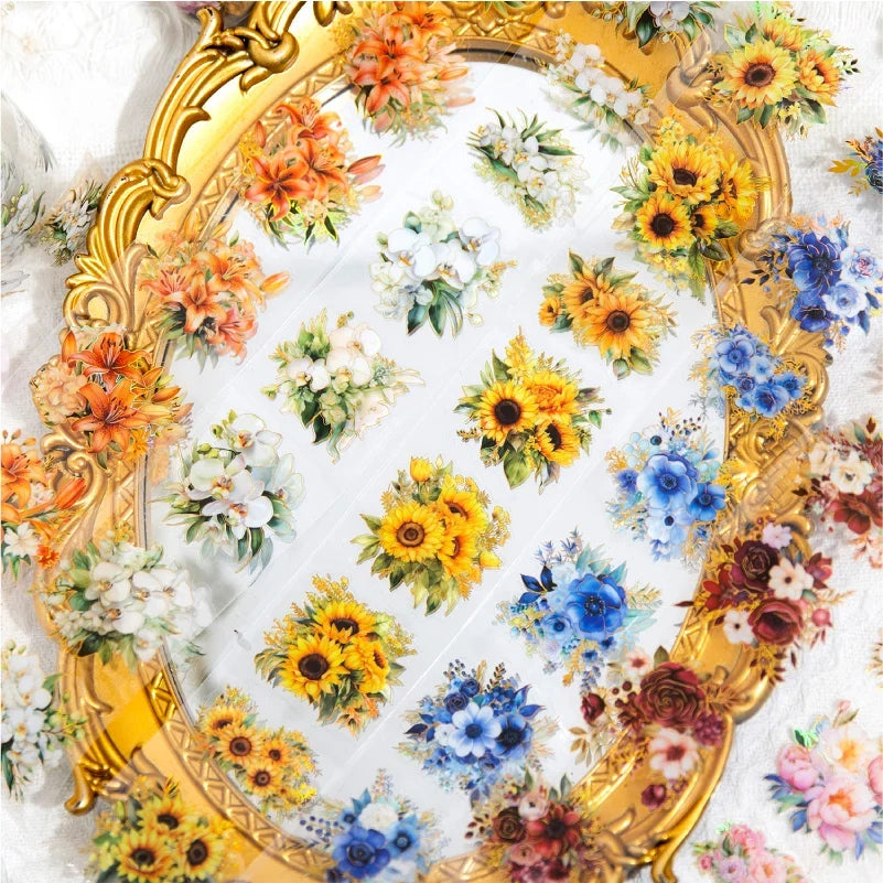 Journal GO Flower Washi Tape Set | Fragrant Scrapbooking Decorative Tape
