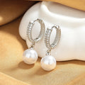 Pearl Hoop Earrings for Women | Light Luxury Fashion Jewelry
