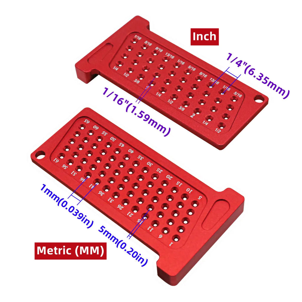 Woodworking Precision Hole Scribe T-Ruler | Aluminum Pocket Cross Calibration Tool for DIY Measuring