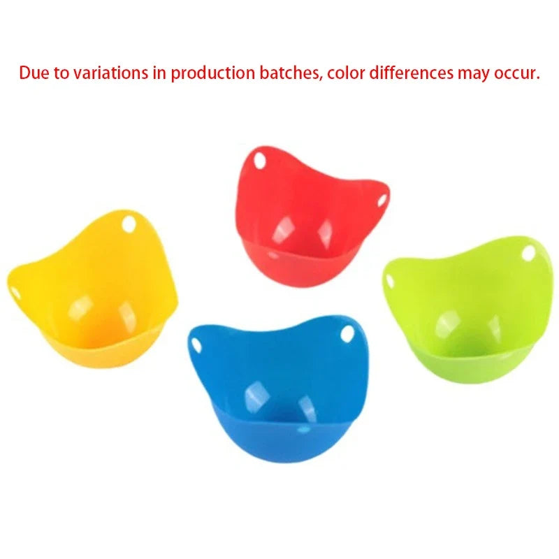 4pcs Silicone Egg Poacher Cups | Non-Stick Egg Boiler Mold for Microwave, Air Fryer, and Stovetop