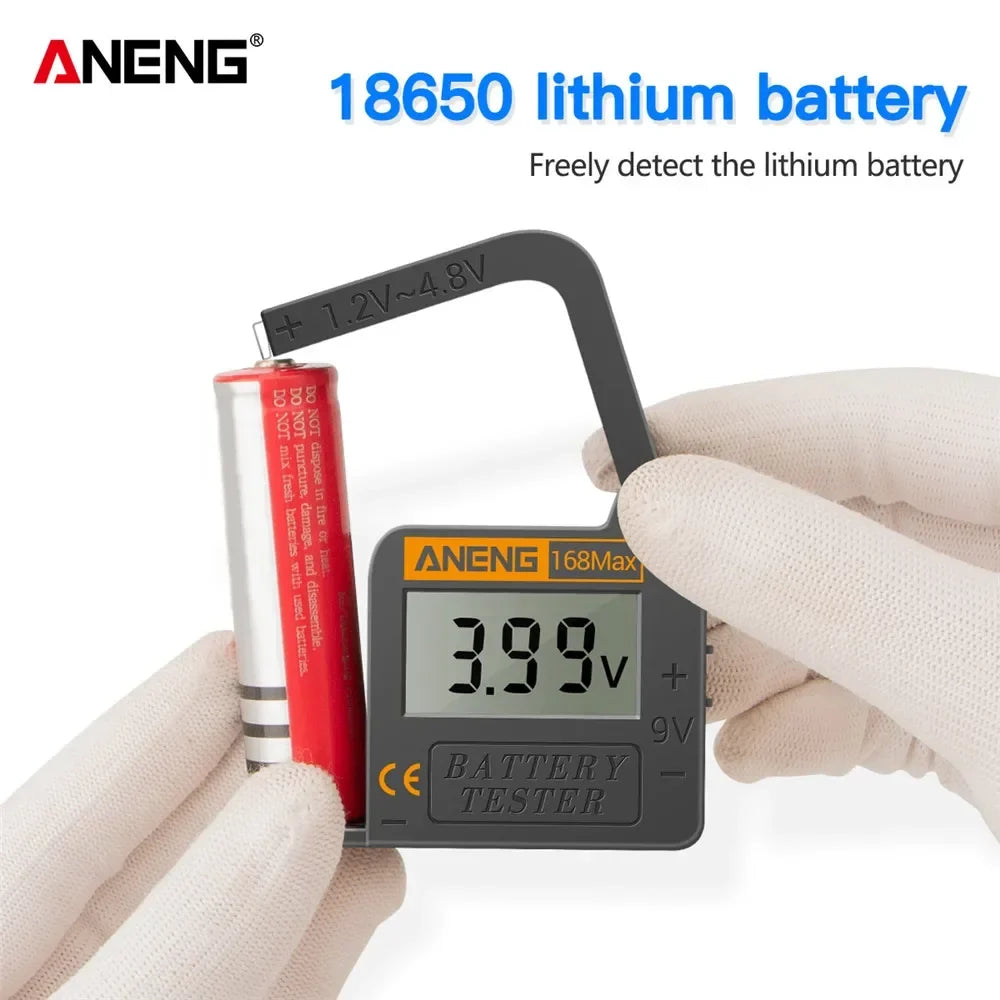 ANENG 168Max Digital Lithium Battery Tester | Universal Capacity Checker for AAA AA Button Cells