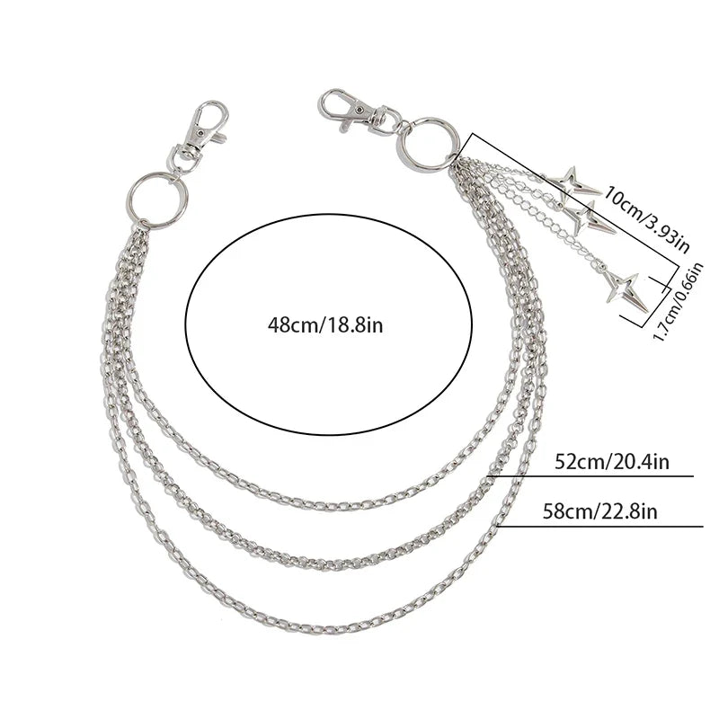 Retro Punk Cross Pendant Waist Chain | Unisex Hip Hop Jeans Keychain Accessory