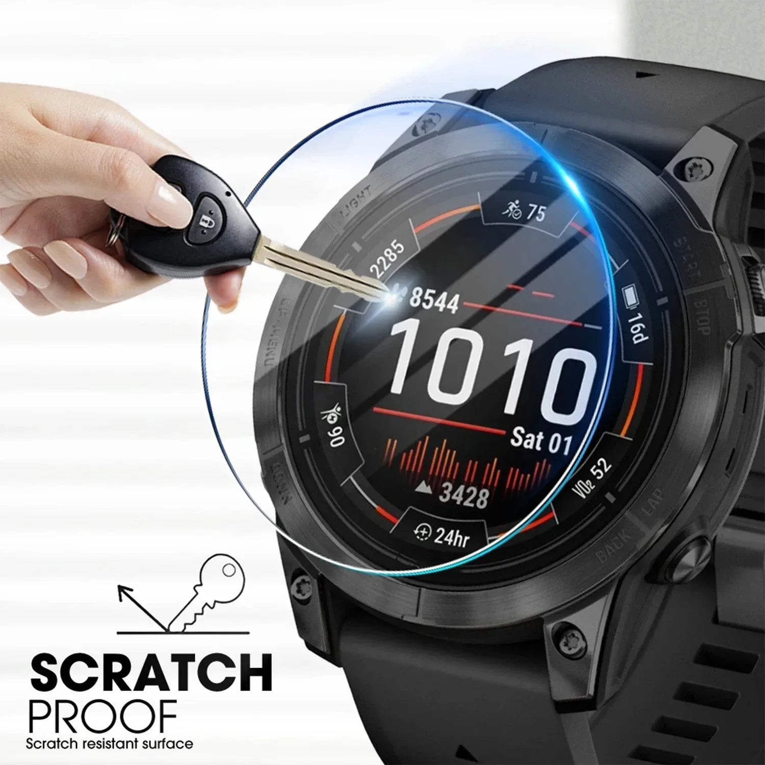 1-2 Pack HD Tempered Glass For Garmin Fenix 8 43MM 47MM 51MM 9H Anti-scratch Easy To Install Protective Film Screen Protector