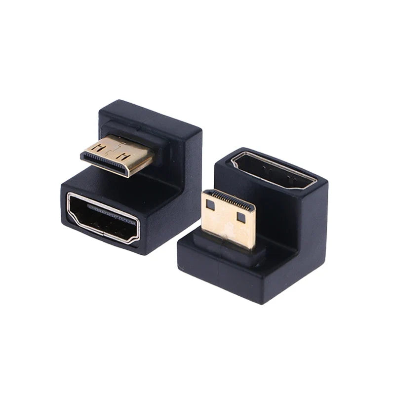 1PC HDMI-Compatible Adapter 360 Degree Angled U-shaped L Converter Mini HD Male to Female | HDMI Port Saver