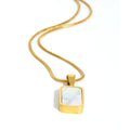 Double Sided Square Pendant Necklace | 18K Gold Plated Stainless Steel Jewelry