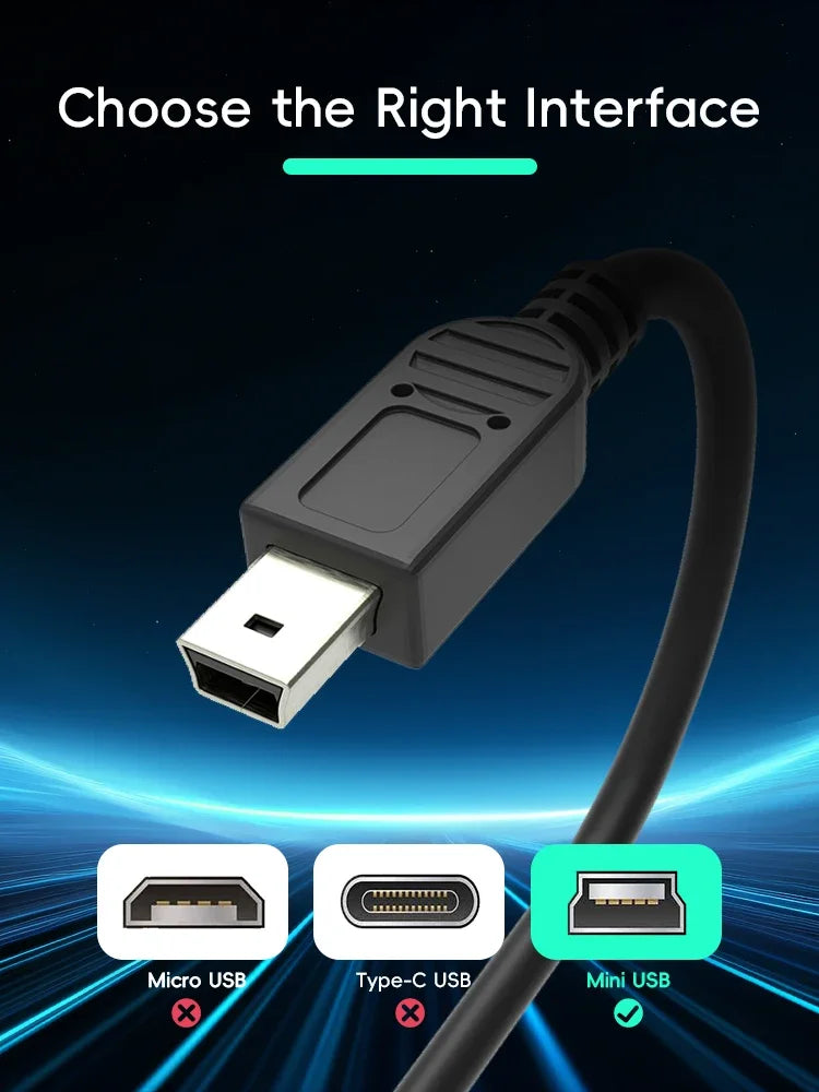 Data Frog USB A to Mini-B 5Pin Cable 1m/2m/3m | Charging & Data Sync for PSP, NDSi, PS3 & Wii U Pro