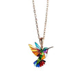 Acrylic Hummingbird Necklace | 2D Bird Charm Pendant for Women