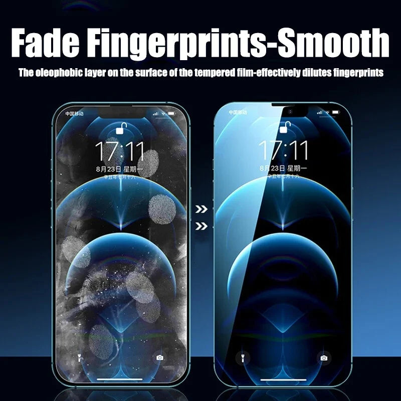 4PCS Tempered Glass for iPhone 11 12 13 14 15 16 Pro Max XR X XS Screen Protector on for iPhone 12 13 Mini 7 8 6 Plus SE Glass
