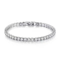 S925 Sterling Silver Tennis Bracelet with Zirconia | 4mm Fashion Wedding Jewelry