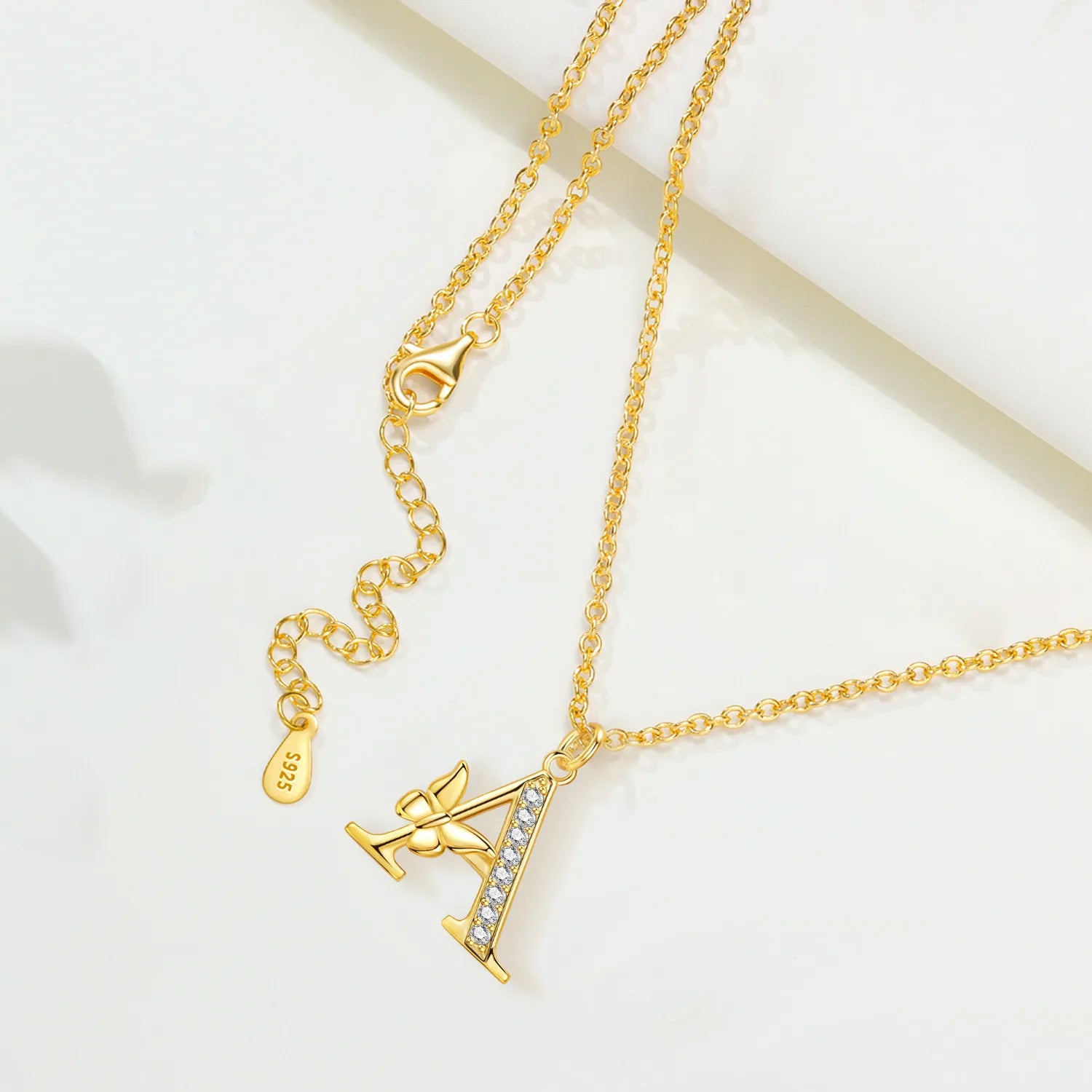 925 Sterling Silver Butterfly Initial Necklace | 26 Letter Y-Shaped Pendant for Women