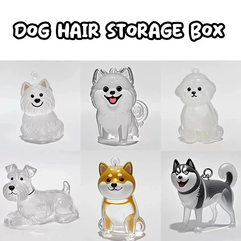 Clear Puppy Hair Memorial Keepsake Capsule | Pet Fur Container Keychain