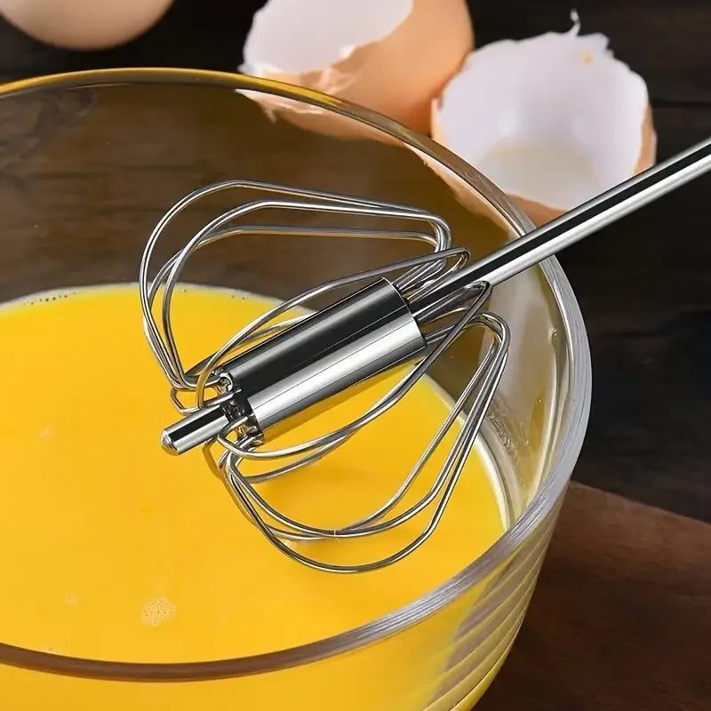 Semi-Automatic Egg Beater | 304 Stainless Steel Manual Hand Mixer