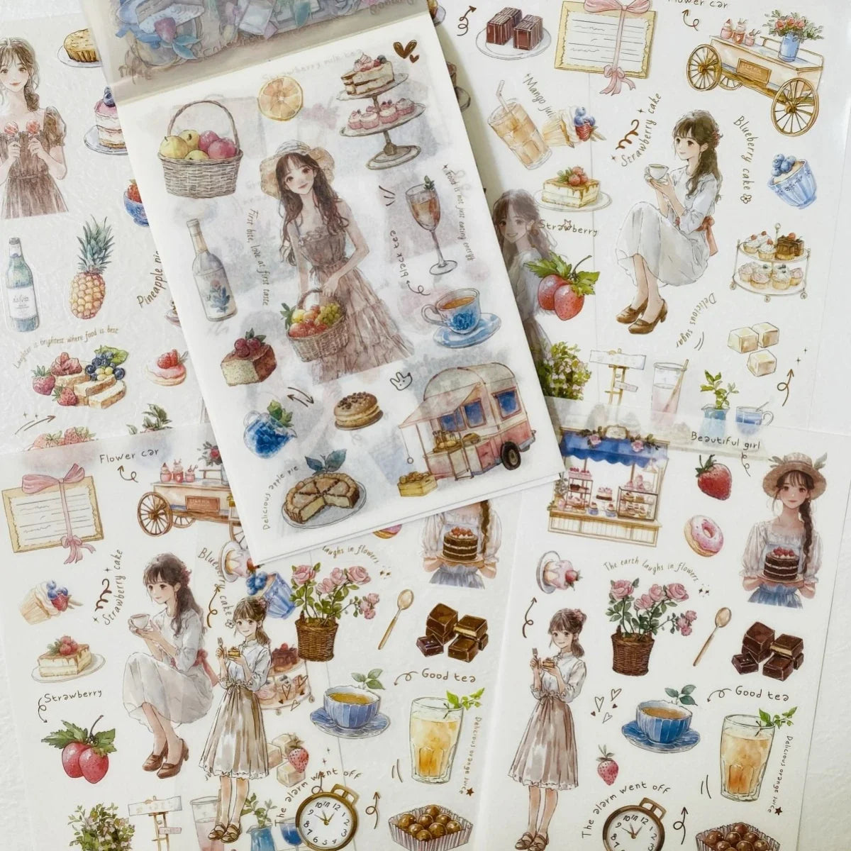 Vintage Character Sticker Set | 20 Sheets Scrapbooking Washi Paper Stickers
