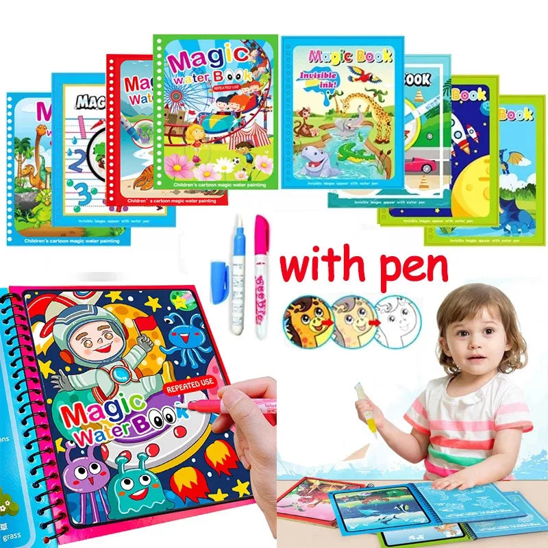 Water Drawing Book for Toddlers | Reusable Montessori Coloring Toy