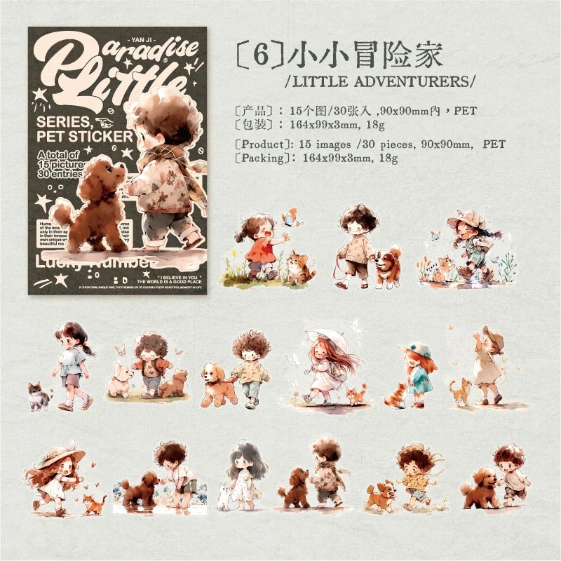 30pcs Cute Girl Stickers for DIY Planner Scrapbooking | Lovely Paradise Decal Pack