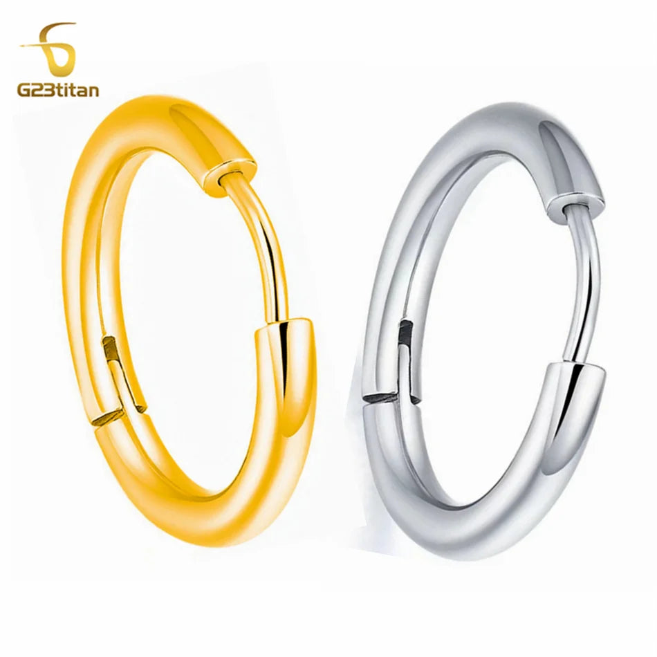 G23 Titanium Hoop Earrings | Hypoallergenic Piercing Jewelry for Men Women
