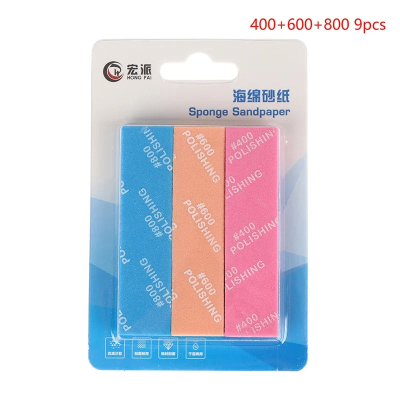 9Pcs Semi-rigid Sanding Sticks for Model Making | Plastic Model Polishing Tool Set