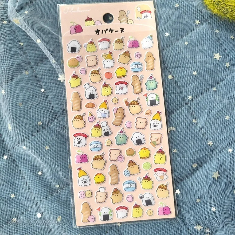 3D Crystal Stickers 4PCS | Cute Animal & Ghost Reward Decals for Kids