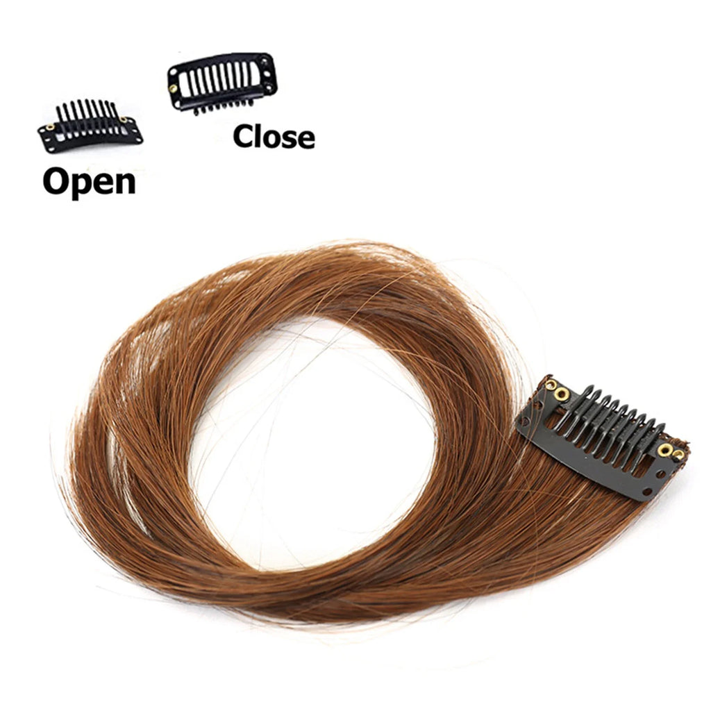 2PC Curly Bangs Clip-On Hair Extensions | Wavy Side Fringe with Invisible Clips