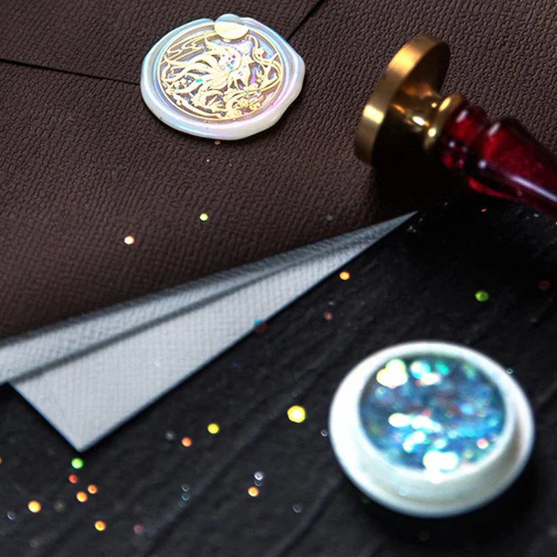 Fire Lacquer Glitter Wax Seal Stamp | DIY Invitation Decor