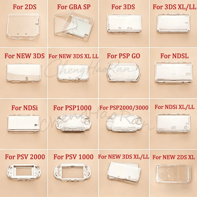 Hard Shell Crystal Case | Universal Protective Cover for Nintendo and Sony Handhelds