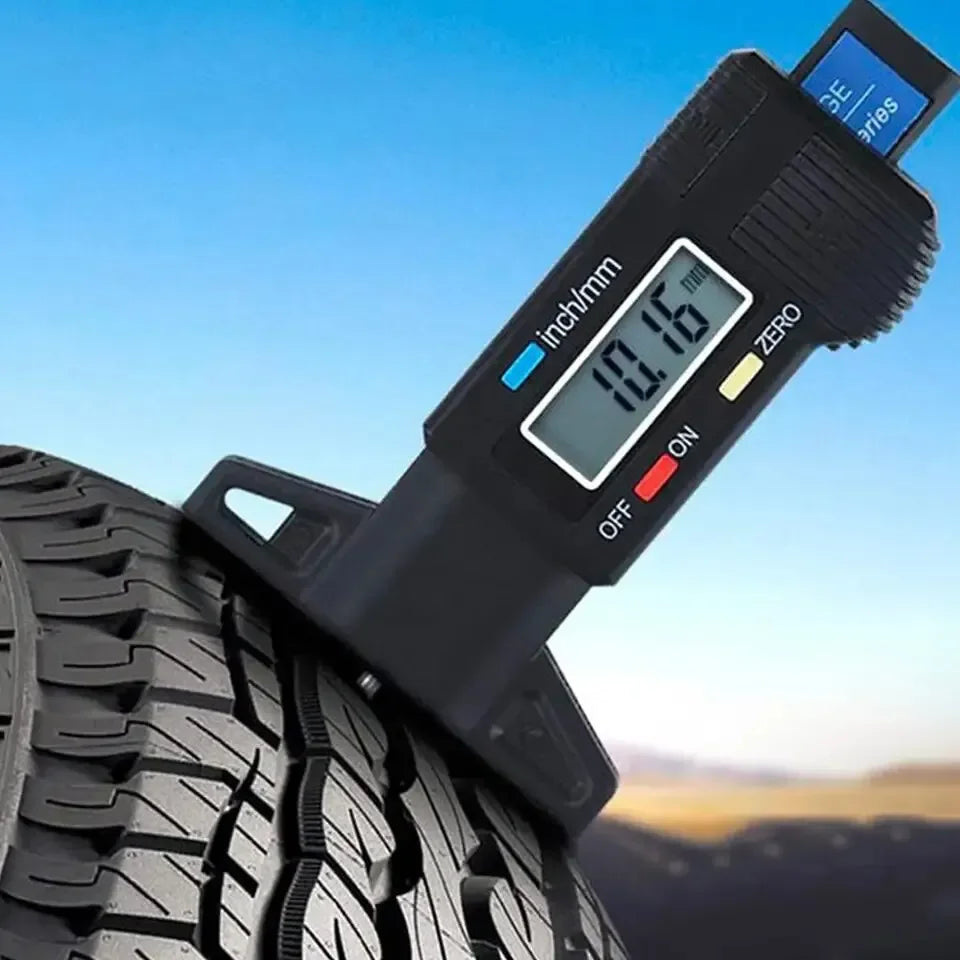 Digital Tire Tread Depth Gauge | 0-25mm LCD Caliper Tool