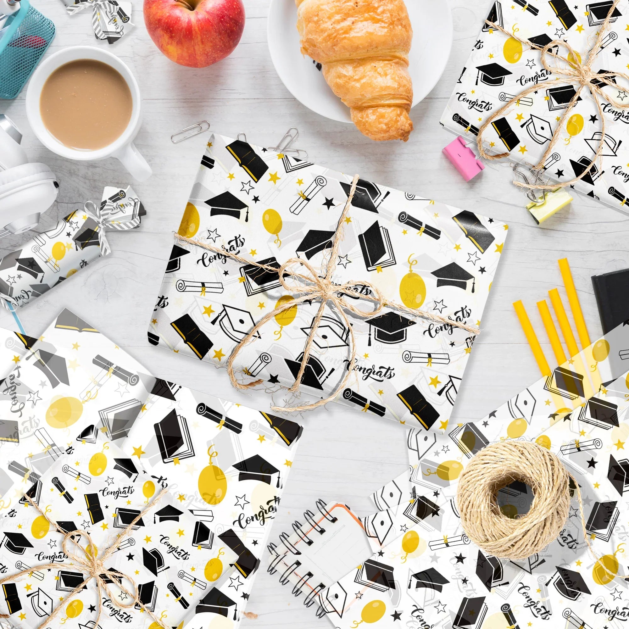 15/35pcs Graduation Gift Wrapping Paper | School Party Supplies