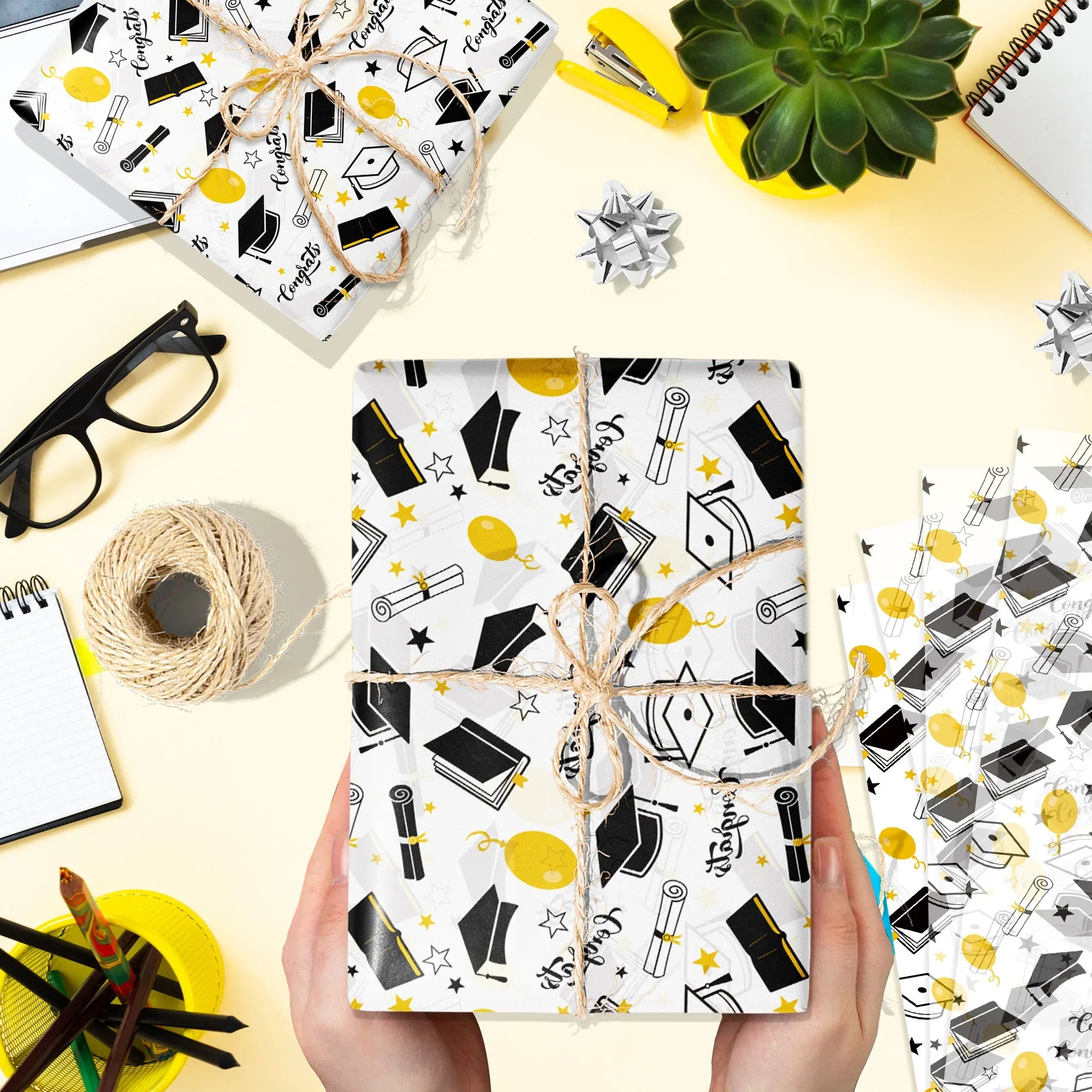 15/35pcs Graduation Gift Wrapping Paper | School Party Supplies