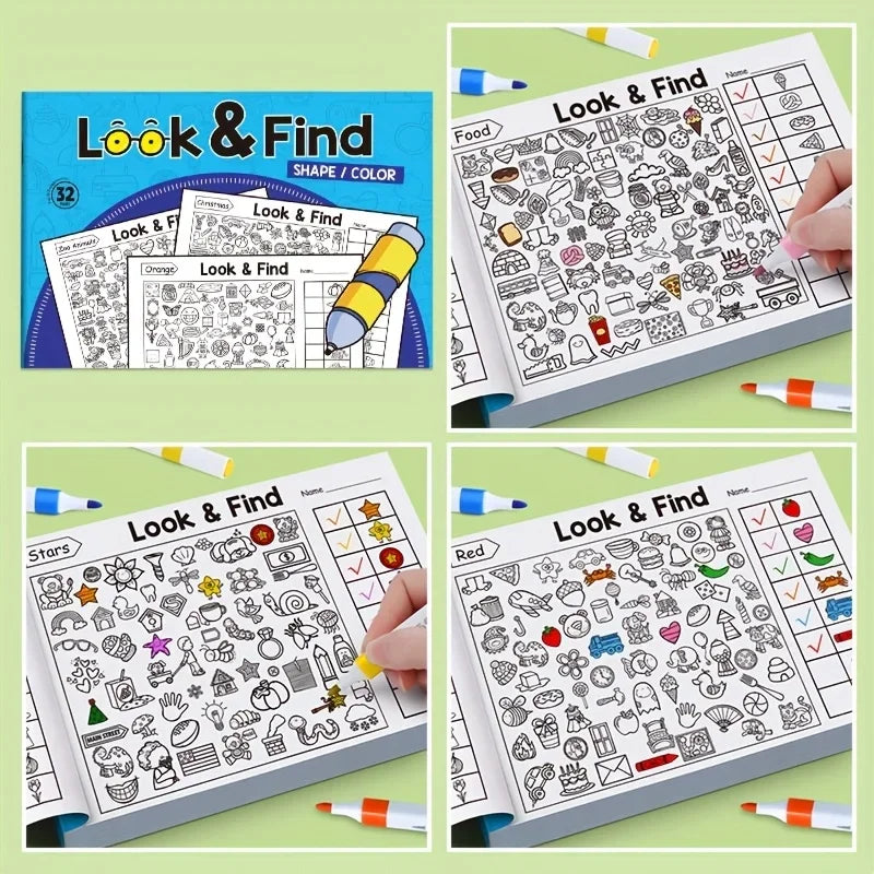 Look and Find Hidden Object Coloring Book | Interactive Seek and Find Activity Workbook for Kids