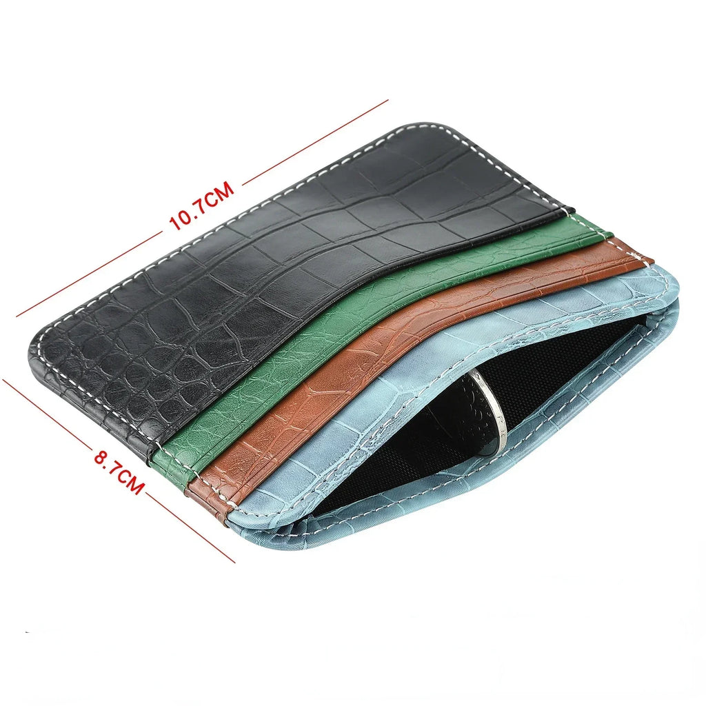 Slim Thin Mini ID Card Holder | PU Leather Credit Card Case for Men and Women