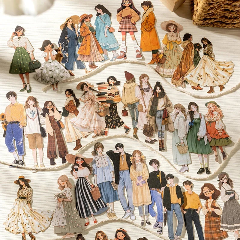 100pcs People Like Clouds Series Stickers | Large Hard Card Decals for DIY Scrapbooking