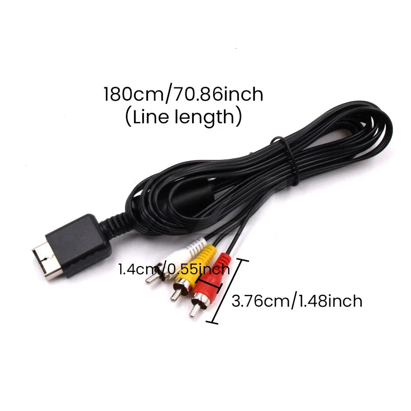 AV Cable for PS2 PS3 | Composite Audio Video Cord for Sony PlayStation 2 and 3