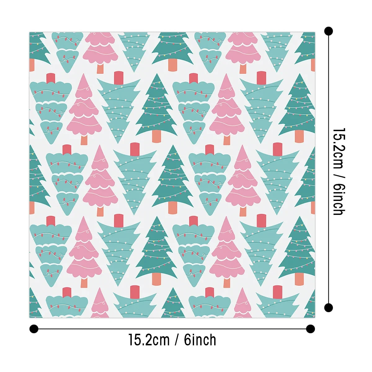 12pcs Retro Christmas Scrapbook Paper | Christmas Tree Design Single Sided DIY Craft Paper for Journal Card Making Gift Decoration