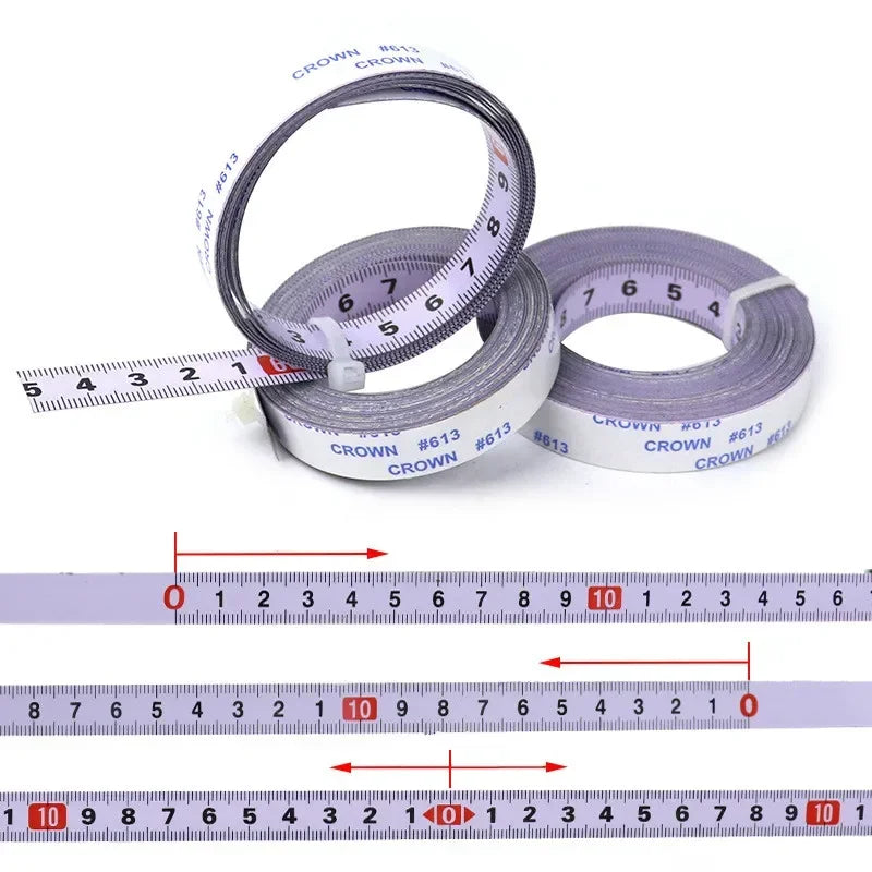 Miter Track Tape Measure | Self Adhesive Metric Steel Ruler for T-Track Miter Saw