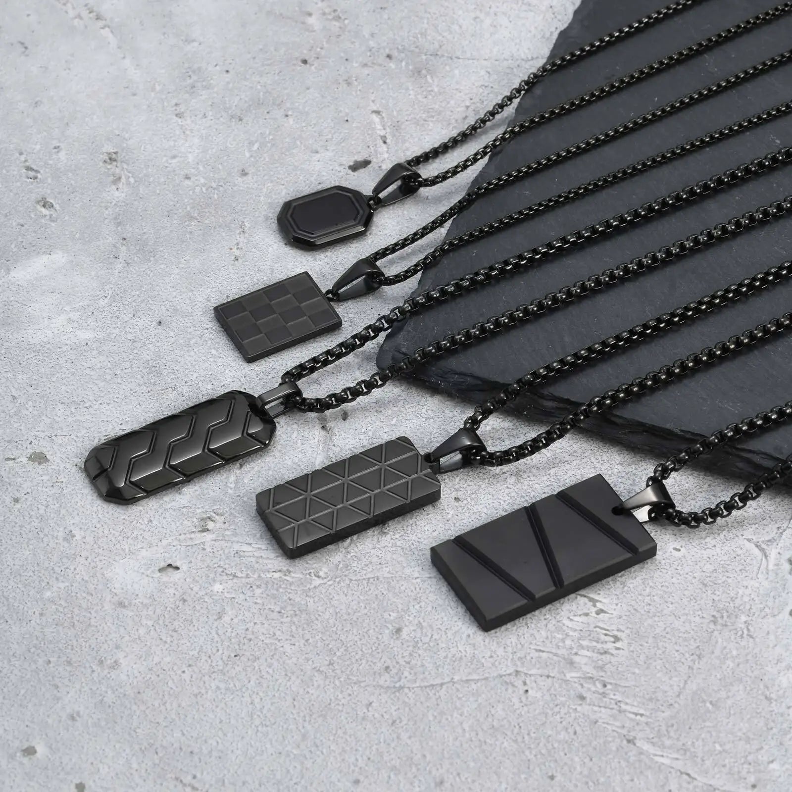 Small Dog Tag Pendant Necklace | Military Style Stainless Steel Gift for Men