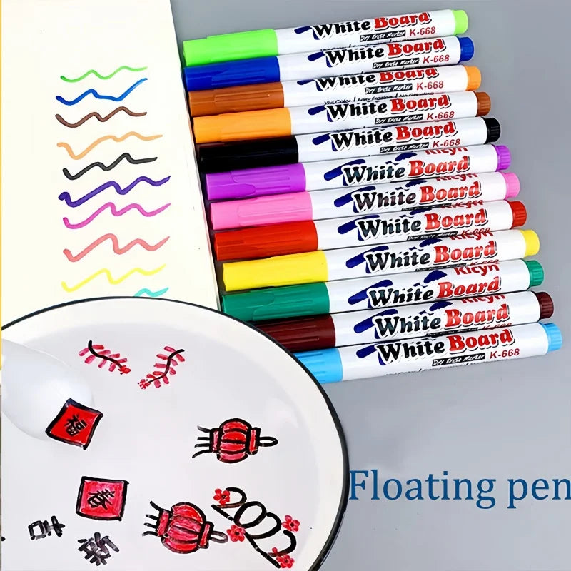12Pcs Magical Water Painting Pens | Floating Ink Doodle Markers for Montessori Art