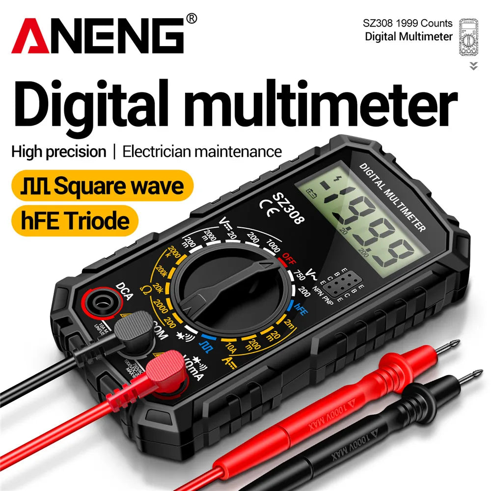 ANENG SZ308 1999 Count Digital Multimeter | High-Precision AC/DC Tester